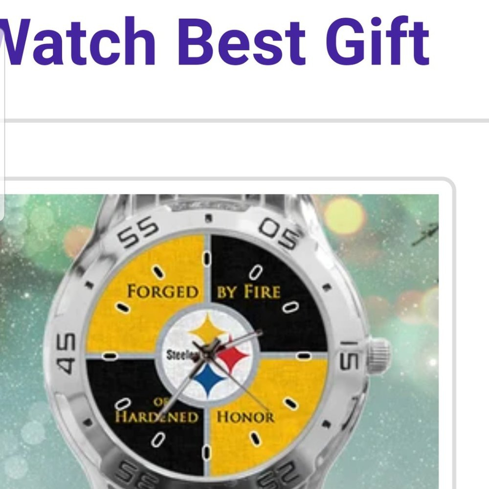 Pittsburgh Steelers Custom Stainless Steel Watch
